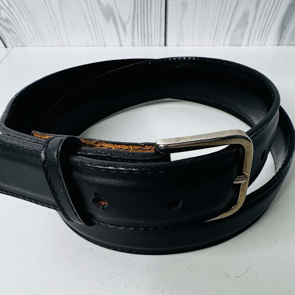 CHAUCER Black Leather Belt USA Size 36 USA